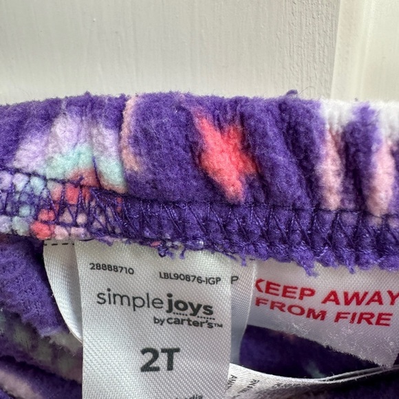 Carter’s 2T Girls Purple Fantasy Fleece Pajama Pants - Picture 3 of 4